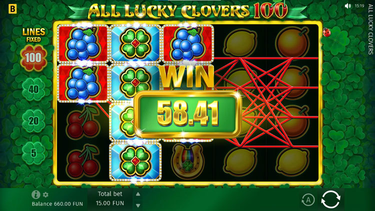 All Lucky Clovers slot machine gameplay